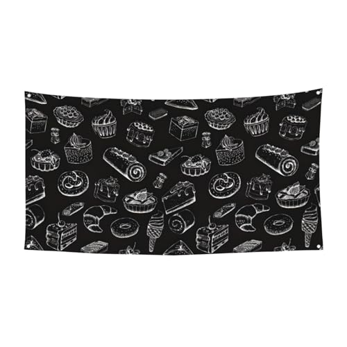 Gebäck auf Kreidetafel-Druck, Halloween-Weihnachts-Banner, Dekoration, für den Innen- und Außenbereich, zum Aufhängen, Partyschild, farbecht, für wiederholten Gebrauch Gebäck auf Kreidetafel-Druck, Halloween-Weihnachts-Banner, Dekoration, für den Innen- und Außenbereich, zum Aufhängen, Partyschild, farbecht, für wiederholten Gebrauch von SDEGTHO