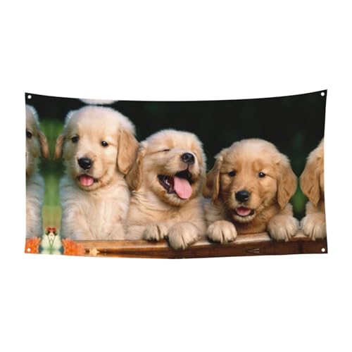 Golden Retriever Dogs Puppies Pets Printing Outdoor Indoor Banner Holiday Decorative Sign With 4 Metal Grommets Festive Atmosphere Maker Golden Retriever Dogs Puppies Pets Printing Outdoor Indoor Banner Holiday Decorative Sign With 4 Metal Grommets Festive Atmosphere Maker von SDEGTHO