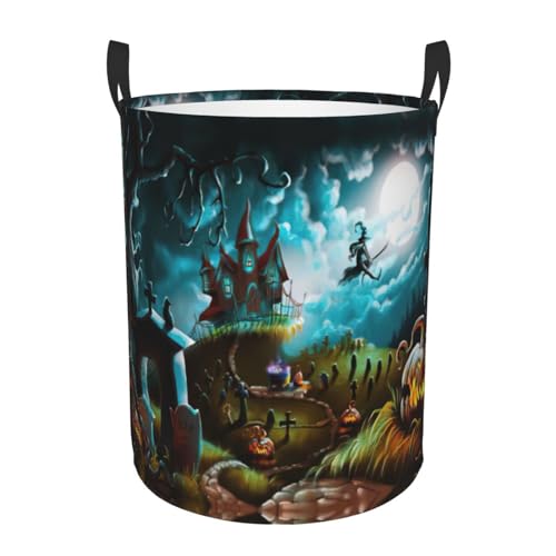 Halloween-Kürbis-Friedhofsdruck, bequem, mit Griffen, Aufbewahrungskörbe für Büro, Schlafzimmer Halloween-Kürbis-Friedhofsdruck, bequem, mit Griffen, Aufbewahrungskörbe für Büro, Schlafzimmer von SDEGTHO