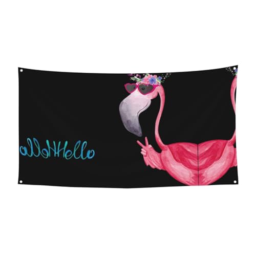 Hello Glasses Flamingo Printing Outdoor Indoor Banner, Holiday Decorative Sign With 4 Metal Grommets, Festive Atmosphere Maker Hello Glasses Flamingo Printing Outdoor Indoor Banner, Holiday Decorative Sign With 4 Metal Grommets, Festive Atmosphere Maker von SDEGTHO