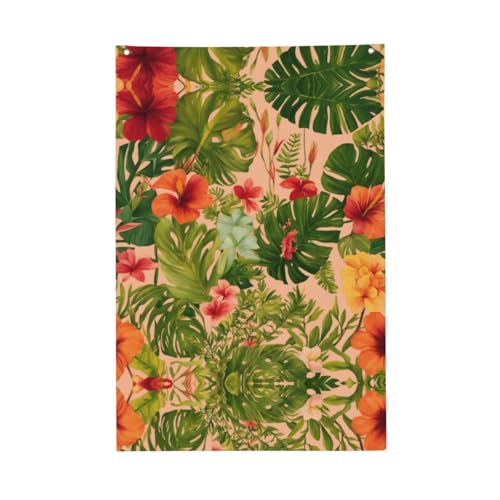 Hojas Tropicales Y Flores Flagge, lebendige Farben, 60 x 91 cm, für den Außenbereich, Banner mit Ösen, hochwertiges Polyester Hojas Tropicales Y Flores Flagge, lebendige Farben, 60 x 91 cm, für den Außenbereich, Banner mit Ösen, hochwertiges Polyester von SDEGTHO