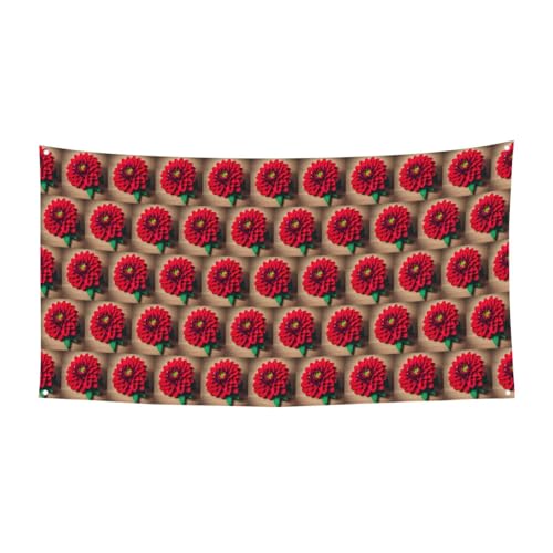 Holzbrett, Retro-Blume, rote Dahlie, Druck, Halloween, Weihnachten, Banner, Dekoration, Outdoor, Innenbereich, Partyschild, farbecht, für wiederholten Gebrauch von SDEGTHO