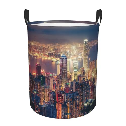Hong Kong Printing Home Bequemer Wäschekorb mit Griffen, Aufbewahrungslösung für mehrere Räume für Büro, Schlafzimmer Hong Kong Printing Home Bequemer Wäschekorb mit Griffen, Aufbewahrungslösung für mehrere Räume für Büro, Schlafzimmer von SDEGTHO