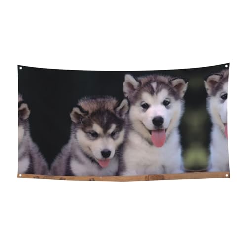 Husky Dog Printing Outdoor Indoor Banner, Holiday Decorative Sign With 4 Metal Grommets, Festive Atmosphere Maker Husky Dog Printing Outdoor Indoor Banner, Holiday Decorative Sign With 4 Metal Grommets, Festive Atmosphere Maker von SDEGTHO
