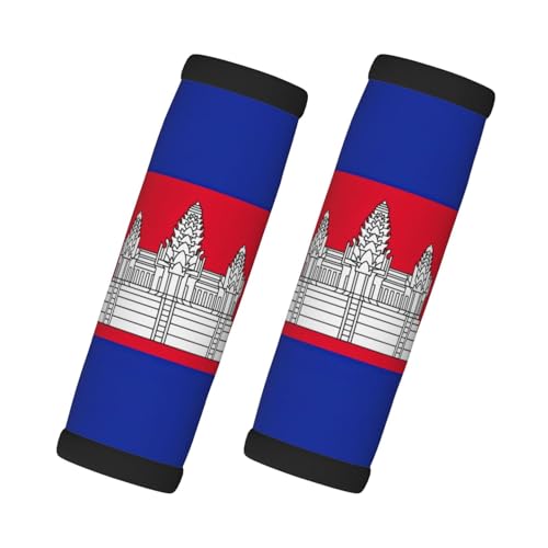 Komfort-Neopren-Griffe mit Kambodscha-Flagge, für Reisetasche, Gepäck, Koffer, Türgriff, 2 Stück pro Set Komfort-Neopren-Griffe mit Kambodscha-Flagge, für Reisetasche, Gepäck, Koffer, Türgriff, 2 Stück pro Set von SDEGTHO