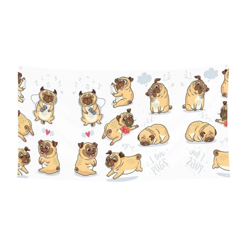 Lustiges Hunde-Banner für drinnen und draußen, dekoratives Schild mit 4 Metallösen, festliche Atmosphäre von SDEGTHO