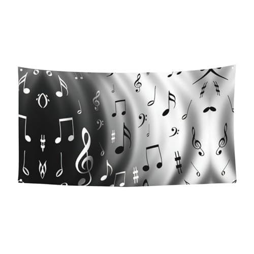 Musikdruck Outdoor Indoor Banner Urlaub dekoratives Schild mit 4 Metallösen, festliche Atmosphäre von SDEGTHO