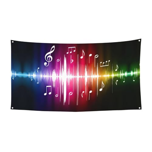 Musiknoten-Druck für drinnen und draußen, dekoratives Schild mit 4 Metallösen, festliche Atmosphäre von SDEGTHO