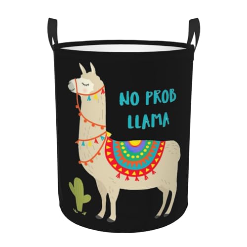 Niedlicher Cartoon-Llama-Kaktus-Druck, bequem, mit Griffen, Aufbewahrungskörbe für Büro, Schlafzimmer von SDEGTHO