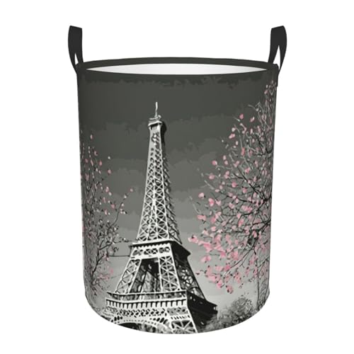 Paris Eiffelturm bedruckter Wäschekorb für Zuhause, bequem, mit Griffen, Aufbewahrungslösung für mehrere Räume für Büro, Schlafzimmer Paris Eiffelturm bedruckter Wäschekorb für Zuhause, bequem, mit Griffen, Aufbewahrungslösung für mehrere Räume für Büro, Schlafzimmer von SDEGTHO