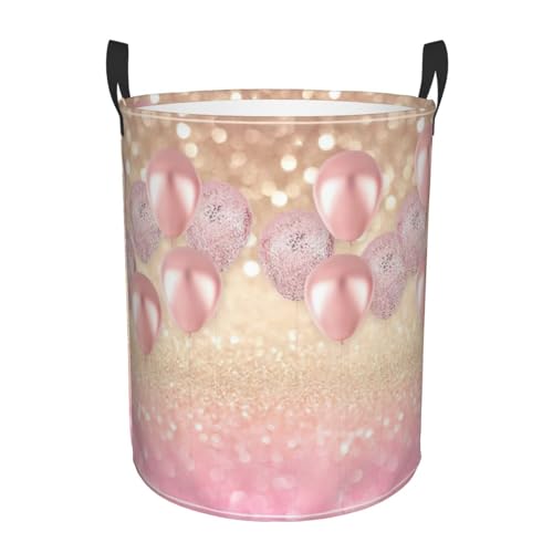 Pinker Glitzer-Ballondruckkorb für Zuhause, bequem, mit Griffen, Aufbewahrungslösung für mehrere Räume für Büro, Schlafzimmer Pinker Glitzer-Ballondruckkorb für Zuhause, bequem, mit Griffen, Aufbewahrungslösung für mehrere Räume für Büro, Schlafzimmer von SDEGTHO