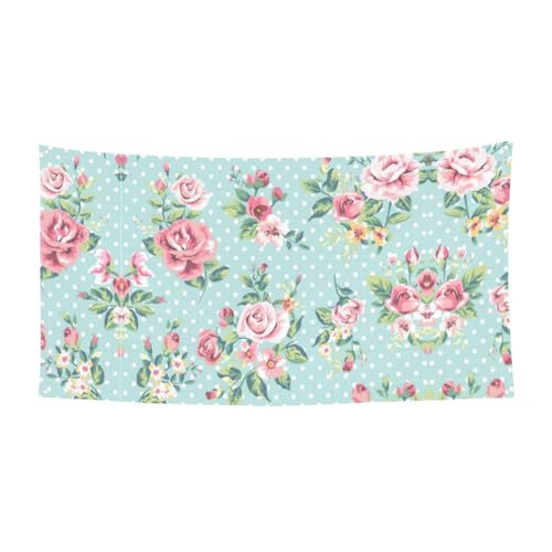 Rosa Rose Blumen Druck Outdoor Indoor Banner Urlaub dekoratives Schild mit 4 Metallösen, festliche Atmosphäre Maker von SDEGTHO