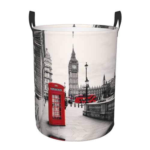 Roter Telefonzelle, London, Straßendruck, bequem, mit Griffen, Aufbewahrungskörbe für Büro, Schlafzimmer Roter Telefonzelle, London, Straßendruck, bequem, mit Griffen, Aufbewahrungskörbe für Büro, Schlafzimmer von SDEGTHO