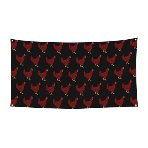 Rotes Huhn-Druck, Halloween-Weihnachts-Banner, Dekoration, für drinnen und draußen, hängende Partyschild, farbecht, für wiederholten Gebrauch Rotes Huhn-Druck, Halloween-Weihnachts-Banner, Dekoration, für drinnen und draußen, hängende Partyschild, farbecht, für wiederholten Gebrauch von SDEGTHO