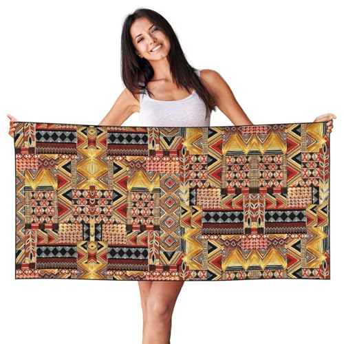 SDEGTHO Afrikanisches Textil-Patchwork-Druck, Pfirsichhaut-Samt, schnell trocknend, leicht, Strandtuch für Erwachsene, für Strand, Bad, Pool, Fitnessstudio, Yoga SDEGTHO Afrikanisches Textil-Patchwork-Druck, Pfirsichhaut-Samt, schnell trocknend, leicht, Strandtuch für Erwachsene, für Strand, Bad, Pool, Fitnessstudio, Yoga von SDEGTHO