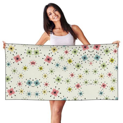 SDEGTHO Atomic Stars Retro-Muster, Pfirsichhaut, Samt, schnell trocknend, leicht, Strandtuch für Erwachsene, für Strand, Bad, Pool, Fitnessstudio, Yoga SDEGTHO Atomic Stars Retro-Muster, Pfirsichhaut, Samt, schnell trocknend, leicht, Strandtuch für Erwachsene, für Strand, Bad, Pool, Fitnessstudio, Yoga von SDEGTHO