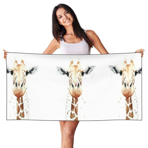 SDEGTHO Clever Giraffen-Druck, Pfirsichhaut, Samt, schnell trocknend, leicht, Strandtuch für Erwachsene, für Strand, Bad, Pool, Fitnessstudio, Yoga SDEGTHO Clever Giraffen-Druck, Pfirsichhaut, Samt, schnell trocknend, leicht, Strandtuch für Erwachsene, für Strand, Bad, Pool, Fitnessstudio, Yoga von SDEGTHO