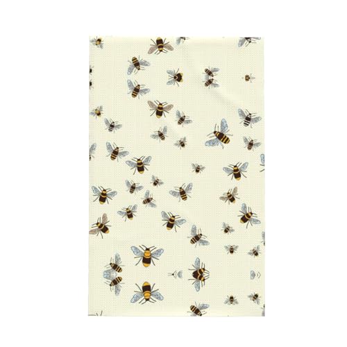 SDEGTHO Honey Bee Küchentuch mit Waffelmuster und Aufhängeschlaufe, schnell trocknendes Tuch zum Reinigen von Geschirr, weiche Lappen von SDEGTHO