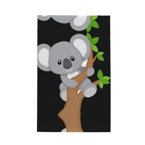 SDEGTHO Hugging Tree Koala-Druck, Waffelgewebe, Küchentuch mit Aufhängeschlaufe, schnell trocknendes Tuch zum Reinigen von Geschirr, weiche Lappen von SDEGTHO