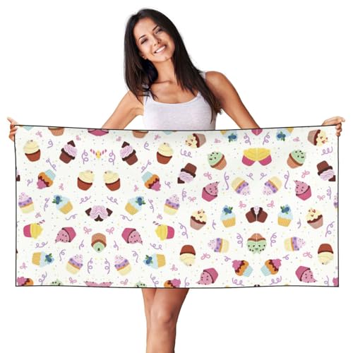 SDEGTHO Leckeres Strandtuch mit Cupcake-Druck, Pfirsichhaut, Samt, schnell trocknend, leicht, für Erwachsene, für Strand, Bad, Pool, Fitnessstudio, Yoga SDEGTHO Leckeres Strandtuch mit Cupcake-Druck, Pfirsichhaut, Samt, schnell trocknend, leicht, für Erwachsene, für Strand, Bad, Pool, Fitnessstudio, Yoga von SDEGTHO