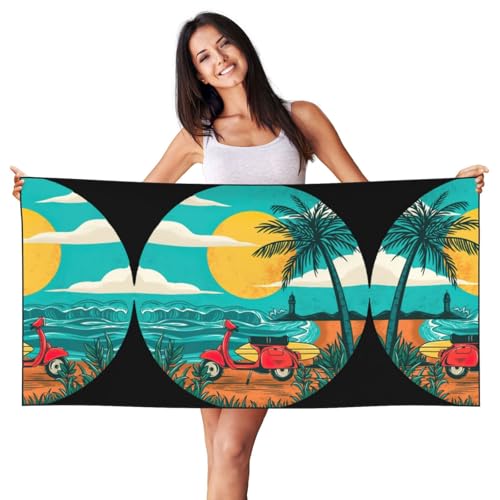 SDEGTHO Sonnenuntergang Strand Palme Druck Pfirsichhaut Samt schnell trocknend leichtes Strandtuch für Erwachsene für Strand, Bad, Pool, Fitnessstudio, Yoga SDEGTHO Sonnenuntergang Strand Palme Druck Pfirsichhaut Samt schnell trocknend leichtes Strandtuch für Erwachsene für Strand, Bad, Pool, Fitnessstudio, Yoga von SDEGTHO