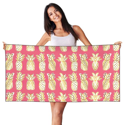 SDEGTHO Strandtuch mit Ananas-Druck, Pfirsichhaut, Samt, schnell trocknend, leicht, für Erwachsene, für Strand, Bad, Pool, Fitnessstudio, Yoga SDEGTHO Strandtuch mit Ananas-Druck, Pfirsichhaut, Samt, schnell trocknend, leicht, für Erwachsene, für Strand, Bad, Pool, Fitnessstudio, Yoga von SDEGTHO