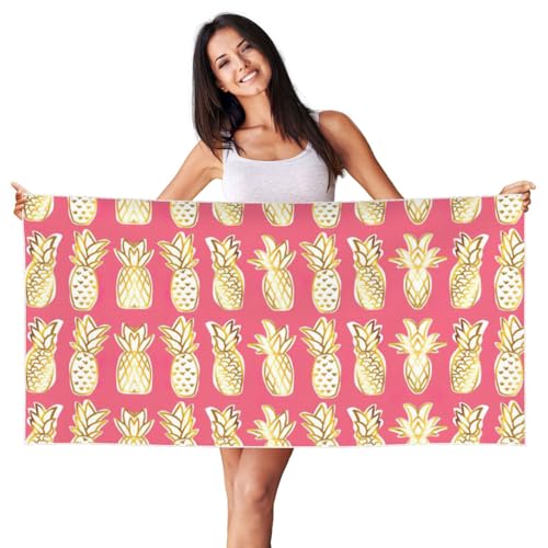 SDEGTHO Strandtuch mit Ananas-Druck, Pfirsichhaut, Samt, schnell trocknend, leicht, für Erwachsene, für Strand, Bad, Pool, Fitnessstudio, Yoga SDEGTHO Strandtuch mit Ananas-Druck, Pfirsichhaut, Samt, schnell trocknend, leicht, für Erwachsene, für Strand, Bad, Pool, Fitnessstudio, Yoga von SDEGTHO