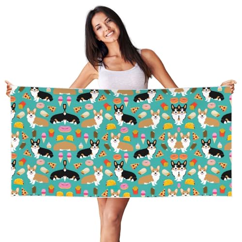 SDEGTHO Strandtuch mit süßem Corgi-Druck, Pfirsichhaut, Samt, schnell trocknend, leicht, für Erwachsene, für Strand, Bad, Pool, Fitnessstudio, Yoga SDEGTHO Strandtuch mit süßem Corgi-Druck, Pfirsichhaut, Samt, schnell trocknend, leicht, für Erwachsene, für Strand, Bad, Pool, Fitnessstudio, Yoga von SDEGTHO