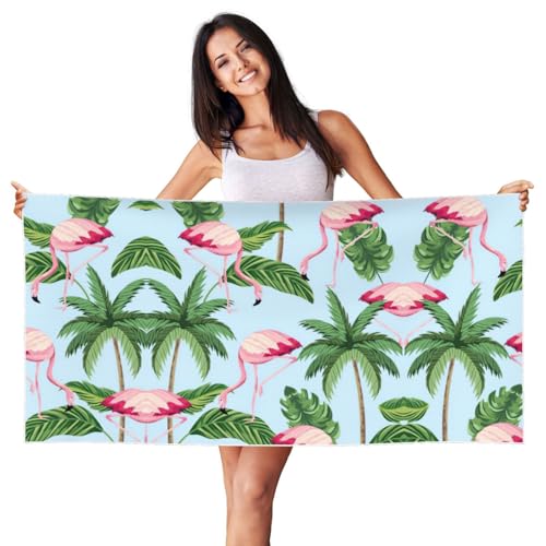 SDEGTHO Strandtuch mit tropischem Flamingo-Druck, Pfirsichhaut, Samt, schnell trocknend, leicht, für Erwachsene, für Strand, Bad, Pool, Fitnessstudio, Yoga SDEGTHO Strandtuch mit tropischem Flamingo-Druck, Pfirsichhaut, Samt, schnell trocknend, leicht, für Erwachsene, für Strand, Bad, Pool, Fitnessstudio, Yoga von SDEGTHO