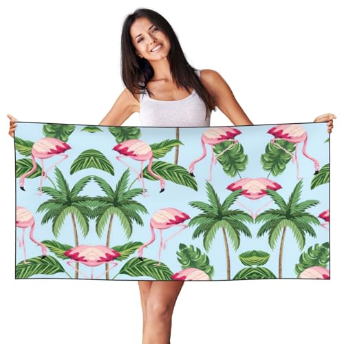 SDEGTHO Strandtuch mit tropischem Flamingo-Druck, Pfirsichhaut, Samt, schnell trocknend, leicht, für Erwachsene, für Strand, Bad, Pool, Fitnessstudio, Yoga SDEGTHO Strandtuch mit tropischem Flamingo-Druck, Pfirsichhaut, Samt, schnell trocknend, leicht, für Erwachsene, für Strand, Bad, Pool, Fitnessstudio, Yoga von SDEGTHO