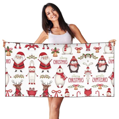 SDEGTHO Weihnachtsmann-Druck, Pfirsichhaut, Samt, schnell trocknend, leicht, Strandtuch für Erwachsene, für Strand, Bad, Pool, Fitnessstudio, Yoga SDEGTHO Weihnachtsmann-Druck, Pfirsichhaut, Samt, schnell trocknend, leicht, Strandtuch für Erwachsene, für Strand, Bad, Pool, Fitnessstudio, Yoga von SDEGTHO