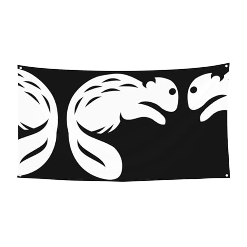 Schwarzer Biberdruck für den Innen- und Außenbereich, dekoratives Schild mit 4 Metallösen, festliche Atmosphäre von SDEGTHO