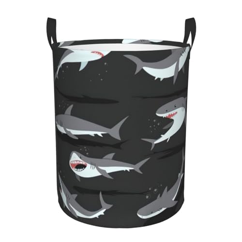 Shark Printing Home Bequemer Wäschekorb mit Griffen, Aufbewahrungslösung für mehrere Räume für Büro, Schlafzimmer Shark Printing Home Bequemer Wäschekorb mit Griffen, Aufbewahrungslösung für mehrere Räume für Büro, Schlafzimmer von SDEGTHO