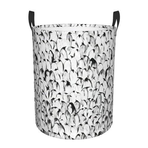 Stilvoller Geschenkkorb mit Pinguin-Muster, bequem, stehend, mit Griffen, Aufbewahrungslösung für mehrere Räume für Büro, Schlafzimmer von SDEGTHO