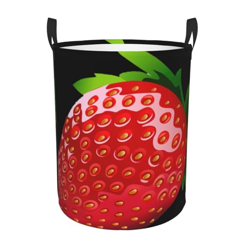 Strawberry Clipart Druckkorb für Zuhause, bequem, mit Griffen, Aufbewahrungslösung für mehrere Räume für Büro, Schlafzimmer von SDEGTHO