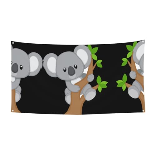 Umarmender Baum Koala Druck Outdoor Indoor Banner Urlaub dekoratives Schild mit 4 Metallösen, festliche Atmosphäre Maker von SDEGTHO