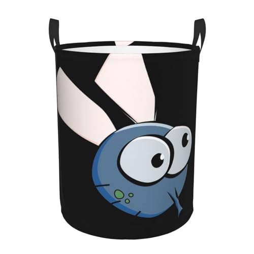 Wäschekorb mit Insektenflügel-Augen, Cartoon-Druck, bequem, mit Griffen, Aufbewahrungslösung für mehrere Räume für Büro, Schlafzimmer von SDEGTHO