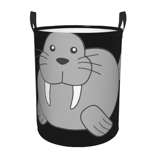 Walrus Printing Home Bequemer Wäschekorb mit Griffen, Aufbewahrungslösung für mehrere Räume für Büro, Schlafzimmer Walrus Printing Home Bequemer Wäschekorb mit Griffen, Aufbewahrungslösung für mehrere Räume für Büro, Schlafzimmer von SDEGTHO