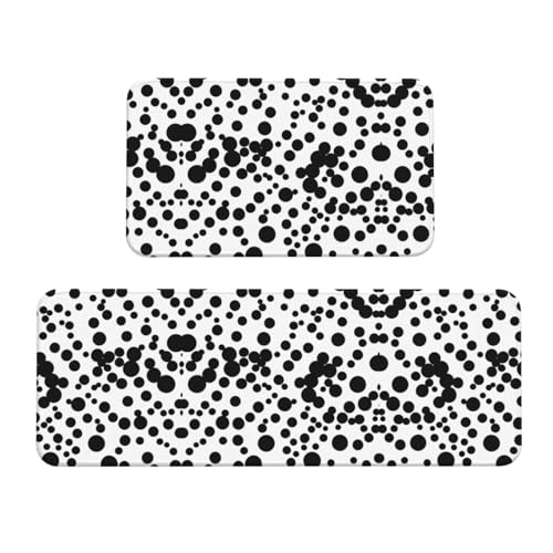 Weihnachtliche Küchenmatten mit großen Punkten, 2 Stück, gepolsterte Küchenmatten für Boden, rutschfeste Matte für Küche, Boden Weihnachtliche Küchenmatten mit großen Punkten, 2 Stück, gepolsterte Küchenmatten für Boden, rutschfeste Matte für Küche, Boden von SDEGTHO