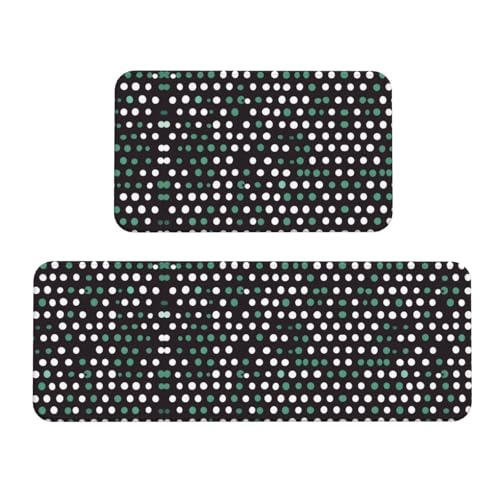 Weihnachtliche Küchenmatten mit niedlichen Punkten, 2 Stück, gepolsterte Küchenmatten für Boden, rutschfeste Matte für Küche, Boden von SDEGTHO