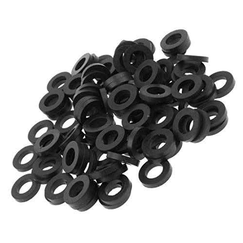 SDENSHI 100x Schwarz Silikon Flachdichtung Dichtscheibe Spacer 1/2"3/4" O Ring Dichtungen - Schwarz halben Zoll von SDENSHI