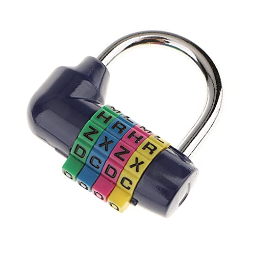 SDENSHI 4-Buchstaben-Kombinationsschloss Buchstabenschloss Vorhängeschloss Combination Lock Kofferschloss Reiseschloss - Blau von SDENSHI