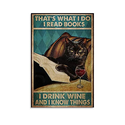 SDFASF Kunstdruck auf Leinwand, Motiv "Cat That's What I Do I Read Books I Drink Wine And I Know Things", 50 x 75 cm SDFASF Kunstdruck auf Leinwand, Motiv "Cat That's What I Do I Read Books I Drink Wine And I Know Things", 50 x 75 cm von SDFASF