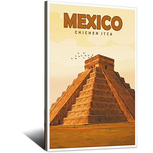 Mexico Chichen Itza Temple Vintage Reiseposter Dekorative Poster Modern Schlafzimmer Leinwand Kunst Poster Bild Malerei Poster Wanddeko Kunst Geschenk von SDFEG