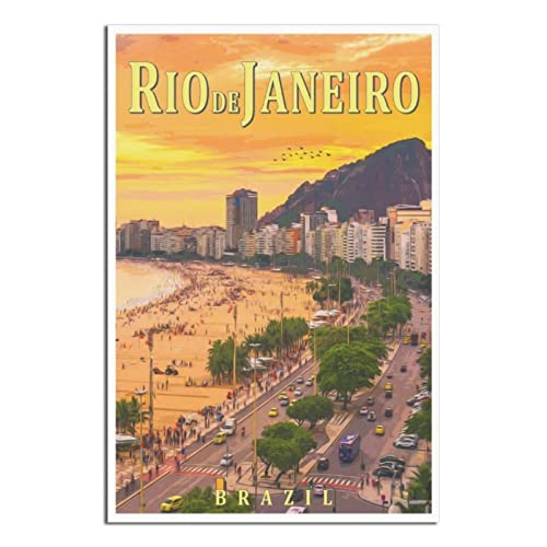 Rio De Janeiro Sonnenuntergang Vintage Reiseposter Dekorative Poster Modern Schlafzimmer Leinwand Kunst Poster Bild Malerei Poster Wanddeko Kunst Geschenk von SDFEG