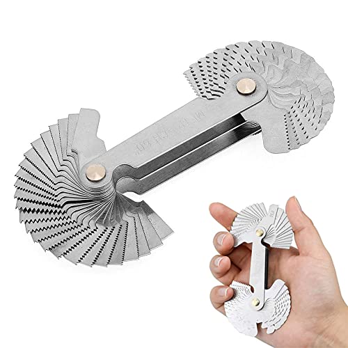 Gewindelehren, Gewindelehre aus Edelstahl mit Metrischen Gewinden, Gewindelehre Metrisch, für Industrielle Messungen (52 Stück metrisch + Imperiale Gewindelehre) von SDFF