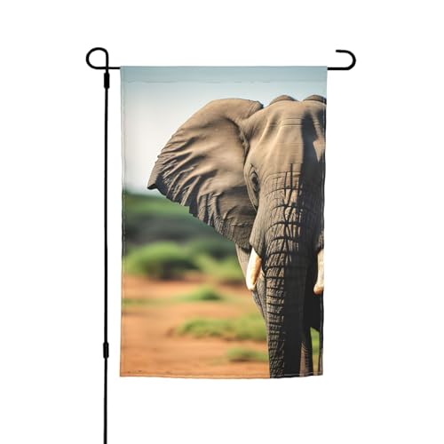 Afrikanischer Elefanten-Druck, 30,5 x 45,7 cm, florale Gartenflagge, ganzjährig, für den Außenbereich, dick, für Rasenflaggen Afrikanischer Elefanten-Druck, 30,5 x 45,7 cm, florale Gartenflagge, ganzjährig, für den Außenbereich, dick, für Rasenflaggen von SDFHU