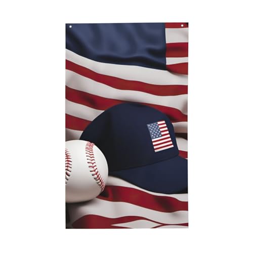 Amerikanische Flagge und Baseball-Druck, leichte Dekoration, saisonale Flaggen, für drinnen und draußen, Ausstellung, Terrasse, Rasen, Garten von SDFHU