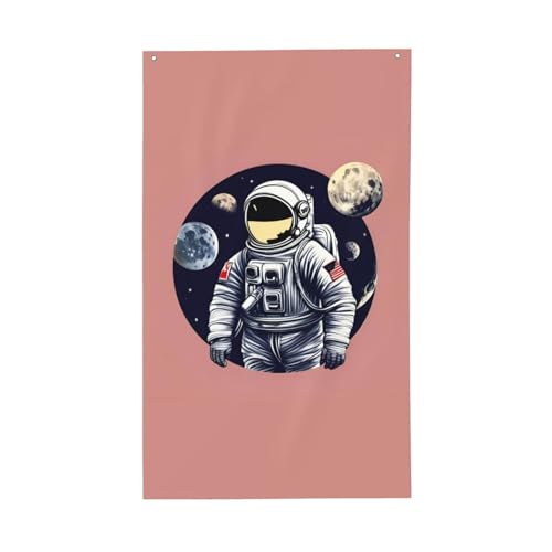 Astronaut auf dem Mond, leicht, dekorativ, saisonale Flaggen, für drinnen und draußen, für Terrasse, Rasen, Garten von SDFHU
