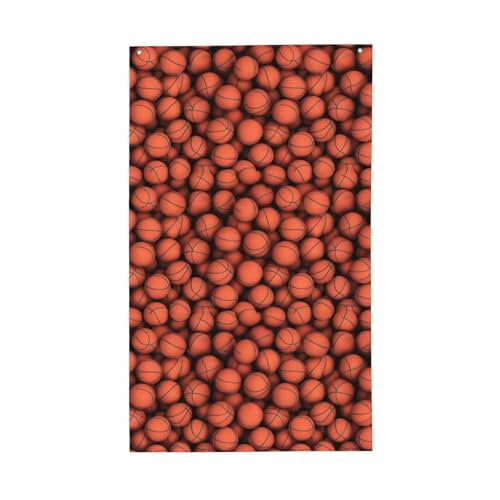 Basketball-Flagge, orangefarbener Druck, leichte Dekoration, saisonale Flaggen, für drinnen und draußen, für Terrasse, Rasen, Garten von SDFHU